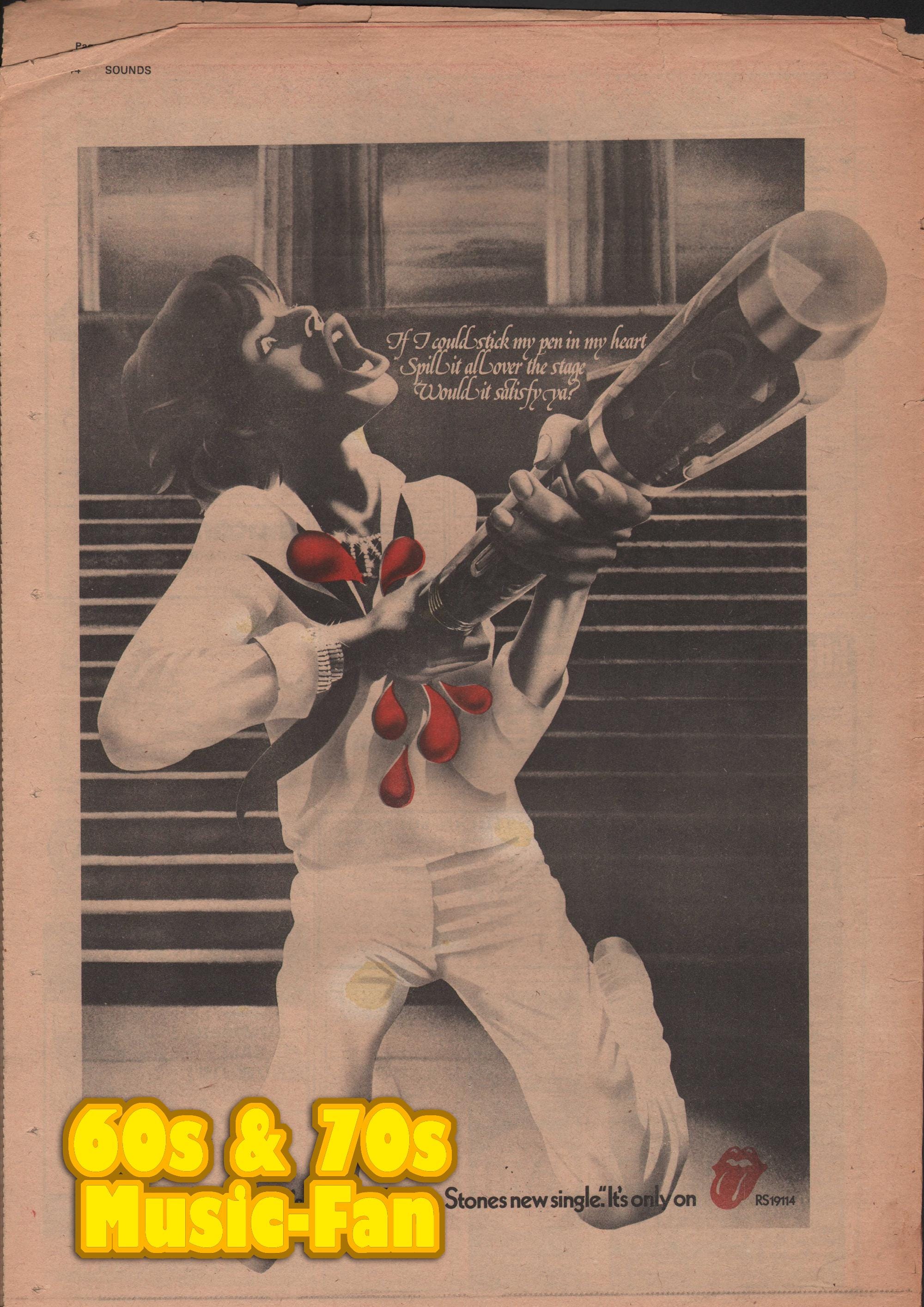 ローリング・ストーンズ ポスター 1974 - オリジナル NME - イッツ