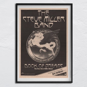 STEVE MILLER Band - 1977 Poster original NME - Buch der Träume - James Kochen, Lonnie Turner, Tim Denim, Lance Haas, Jim Peterman, Boz Scaggs