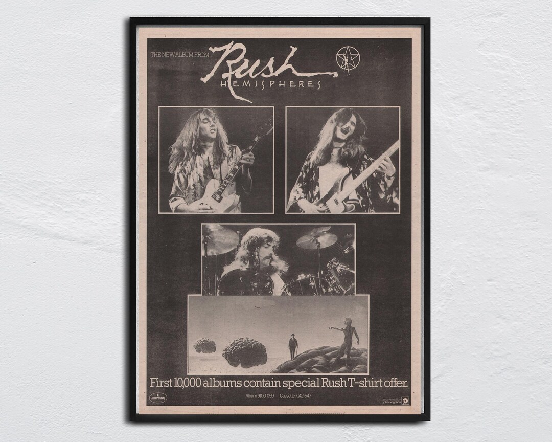 RUSH Poster - 1978 Original NME - Hemisphere - Jeff Jones, Alex