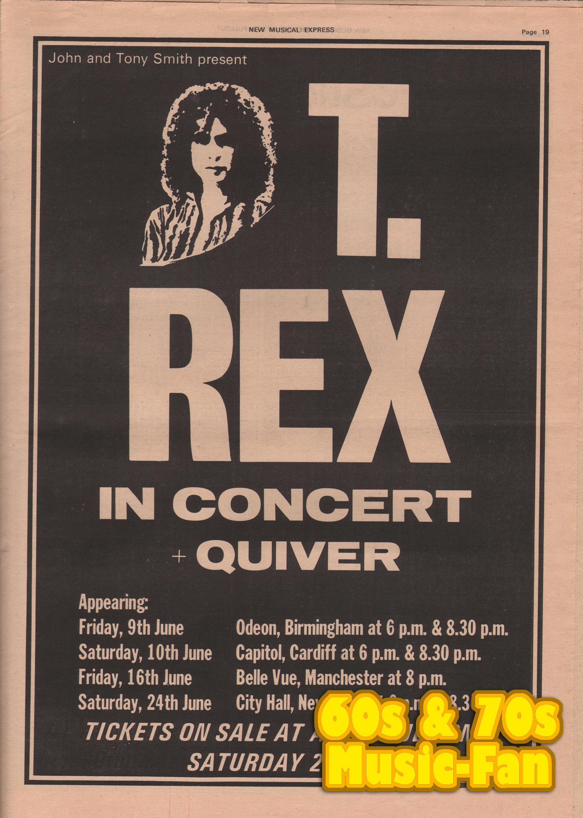 1972 Poster T.REX / Tyrannosaurus Rex / Marc Bolan - in Concert