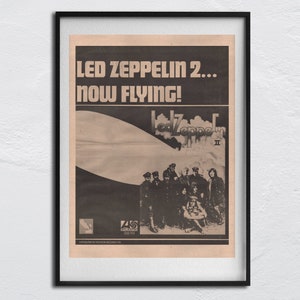 LED ZEPPELIN Poster - 1969 original NME - now Flying! - John Paul Jones, John Bonham, Robert Plant, Jimmy Page