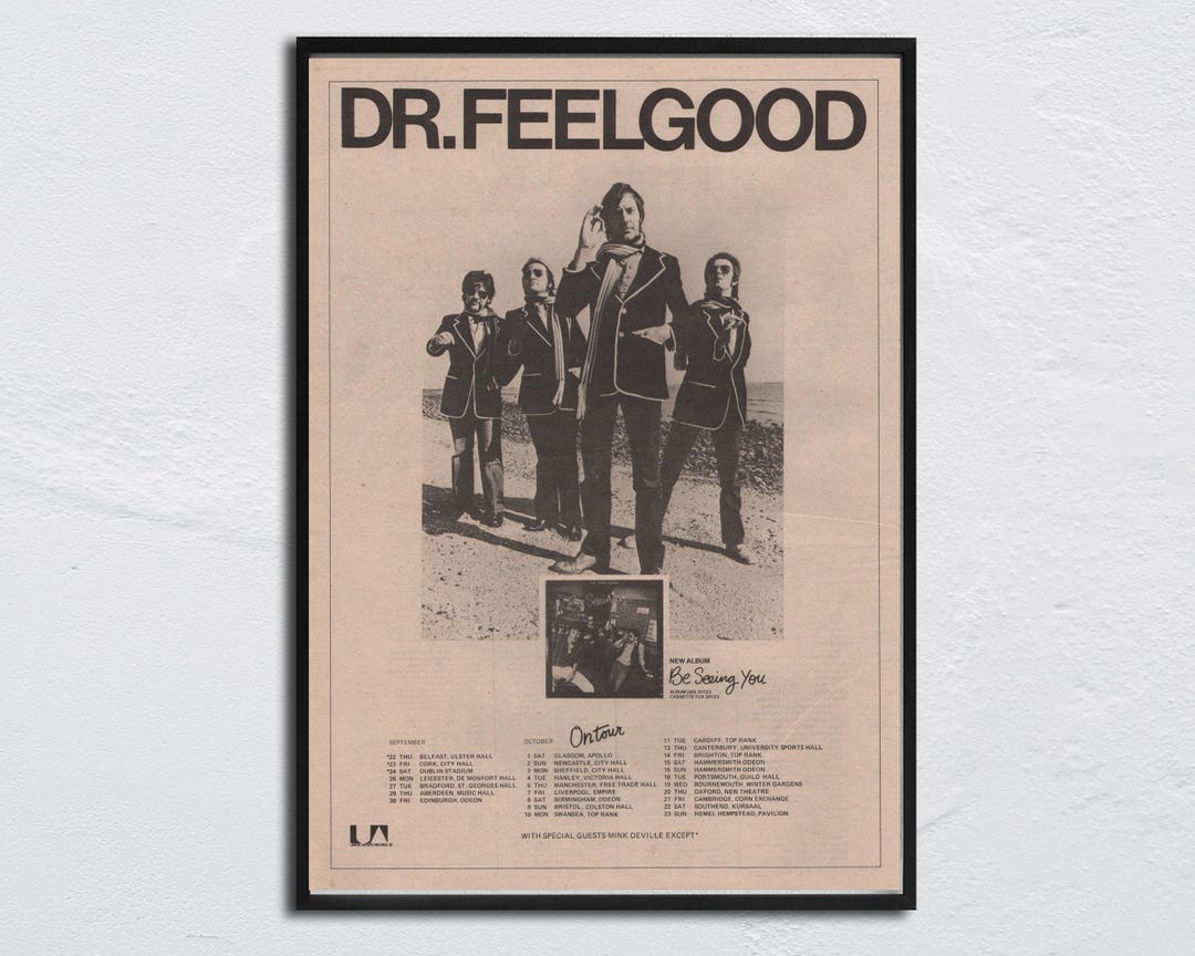 Dr. FEELGOOD - 1977 POSTER Original NME - Be Seeing You - Mink De Ville ...