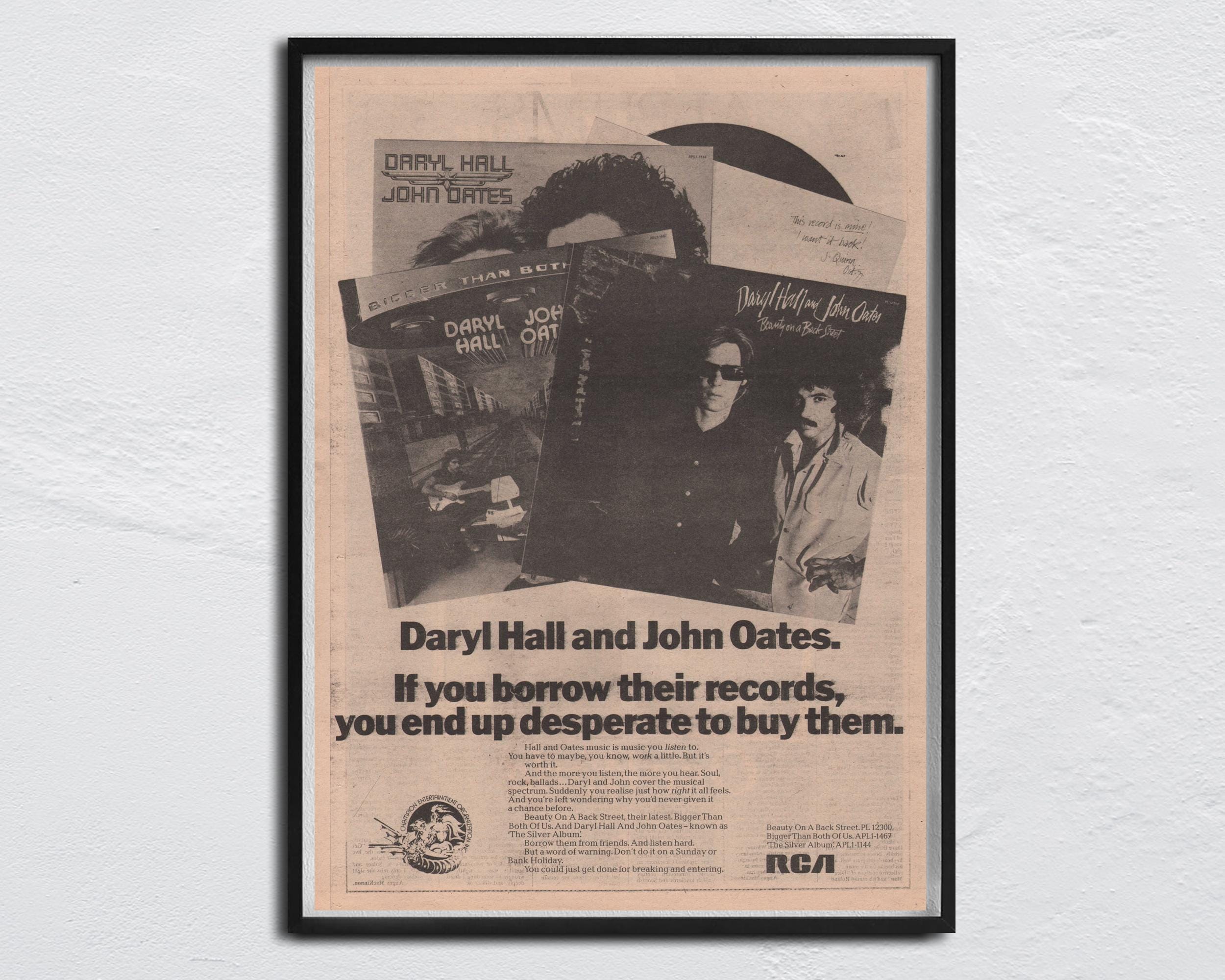 Hall Oates Poster - Etsy