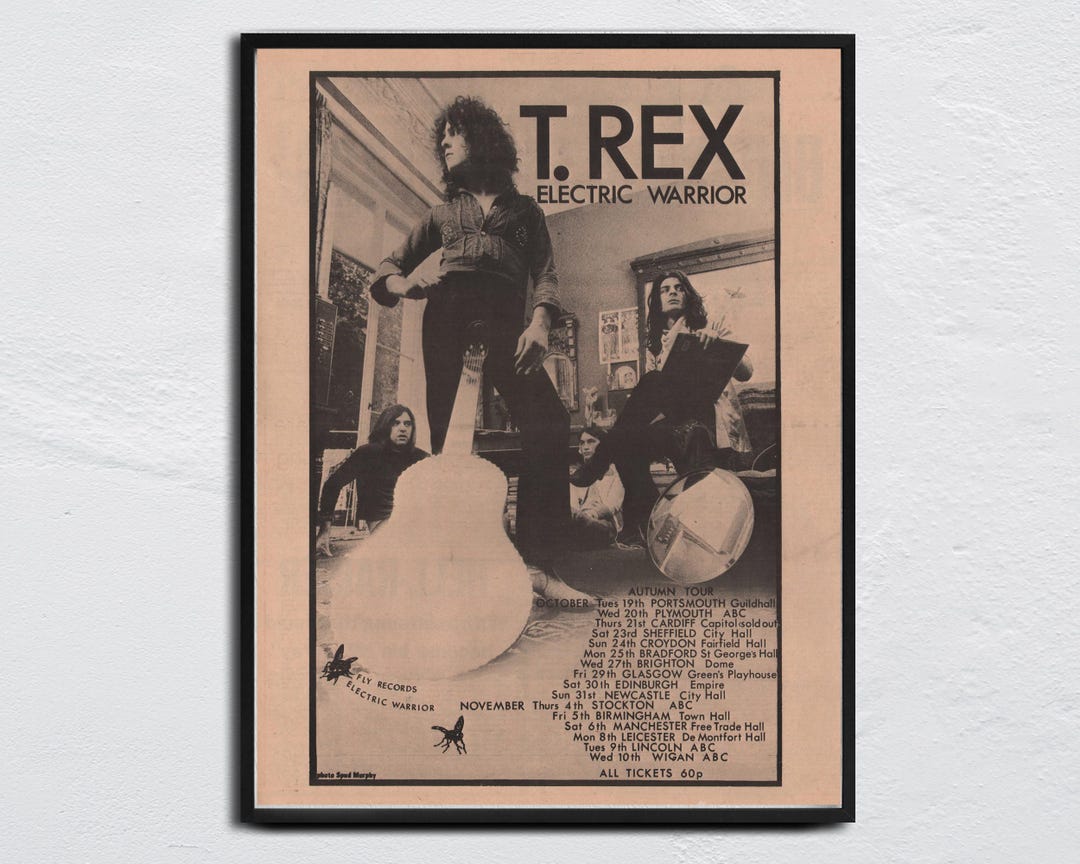 1971 Poster T.REX / Tyrannosaurus Rex / Marc Bolan - Original NME