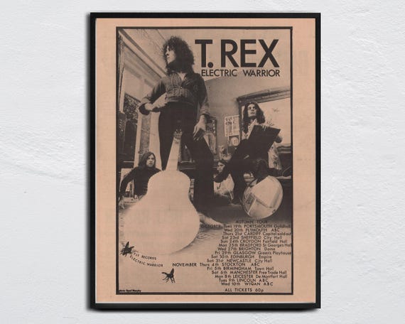 1971 Poster T.REX / Tyrannosaurus Rex / Marc Bolan - Original NME