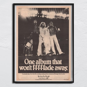THE WHO Poster - 1981 SOUNDS The Kids are alright One album that wont ffffade away Pete Townshend, John Entwistle, Roger Daltrey, Keith Moon