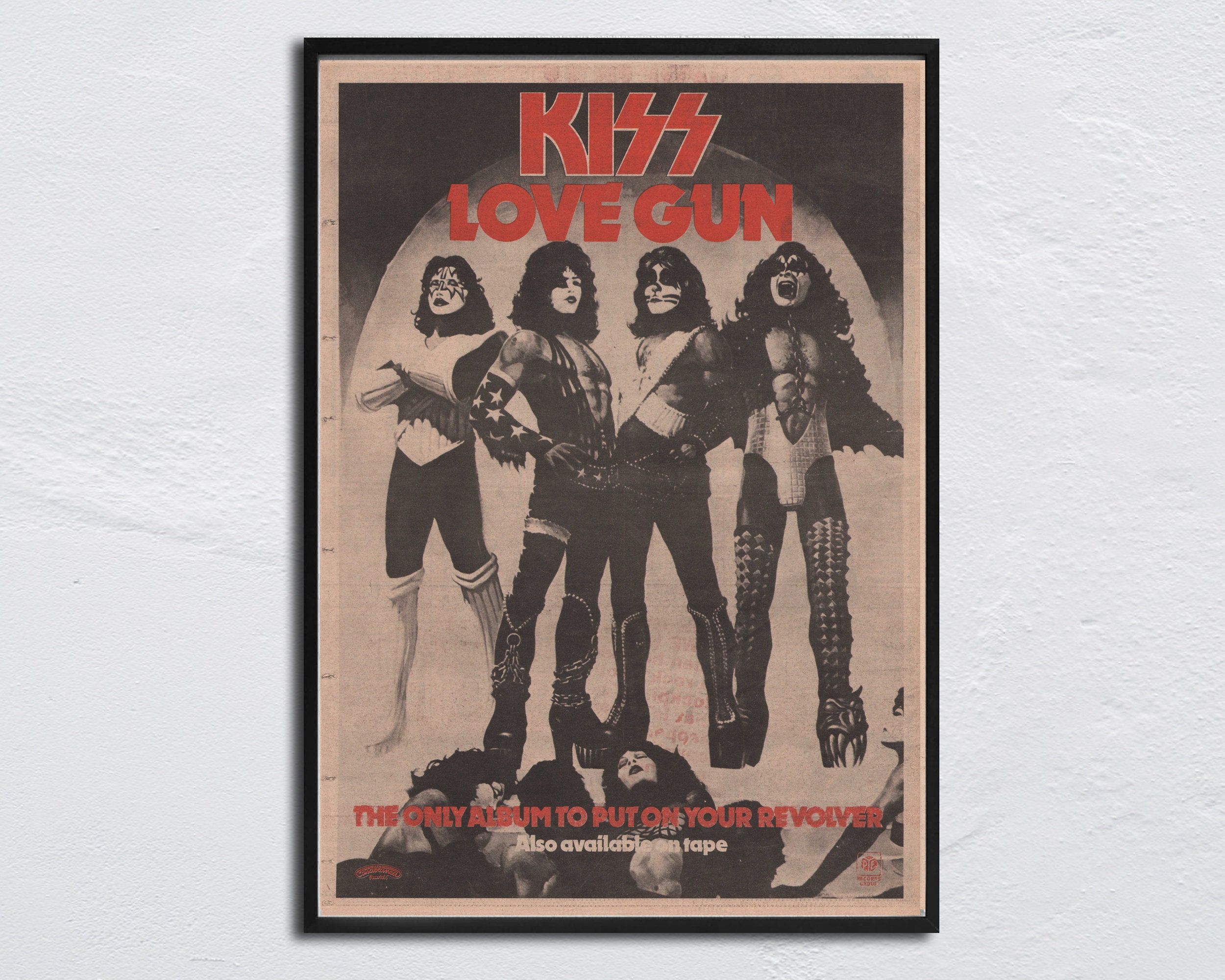 KISS LOVE GUN サイン入り KISSONLINE KISS ACE FREHLEY signed LOVE GUN LP KOL EX