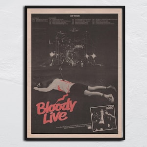 AC/DC - 1978 Poster original NME - Bloody Live / If you want blood, you ve got it - Bon Scott, Angus Young, Brian Johnson, Malcolm Young