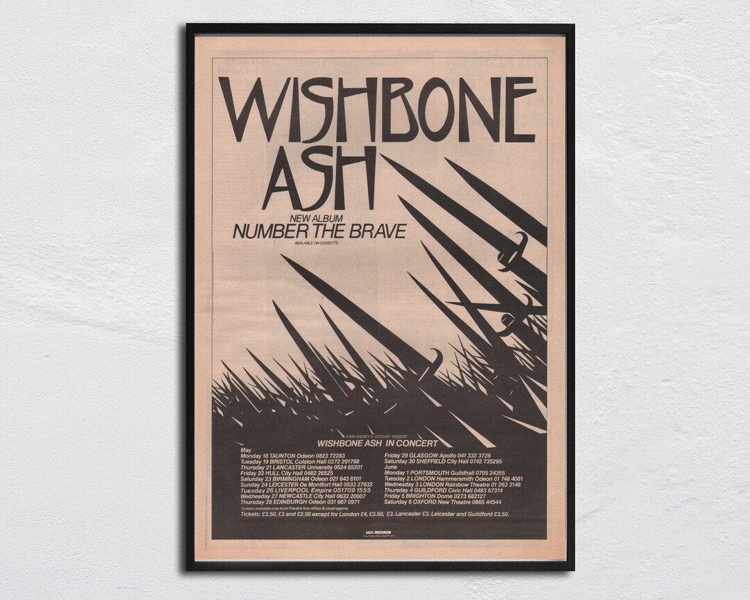 WISHBONE ASH Poster - 1981 Original NME - Number the Brave / Andy