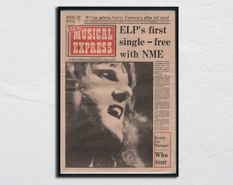 ELP Emerson, Lake & Palmer - 1974 Poster original NME - Brain Salad Surgery / Keith Emerson, Greg Lake, Carl Palmer