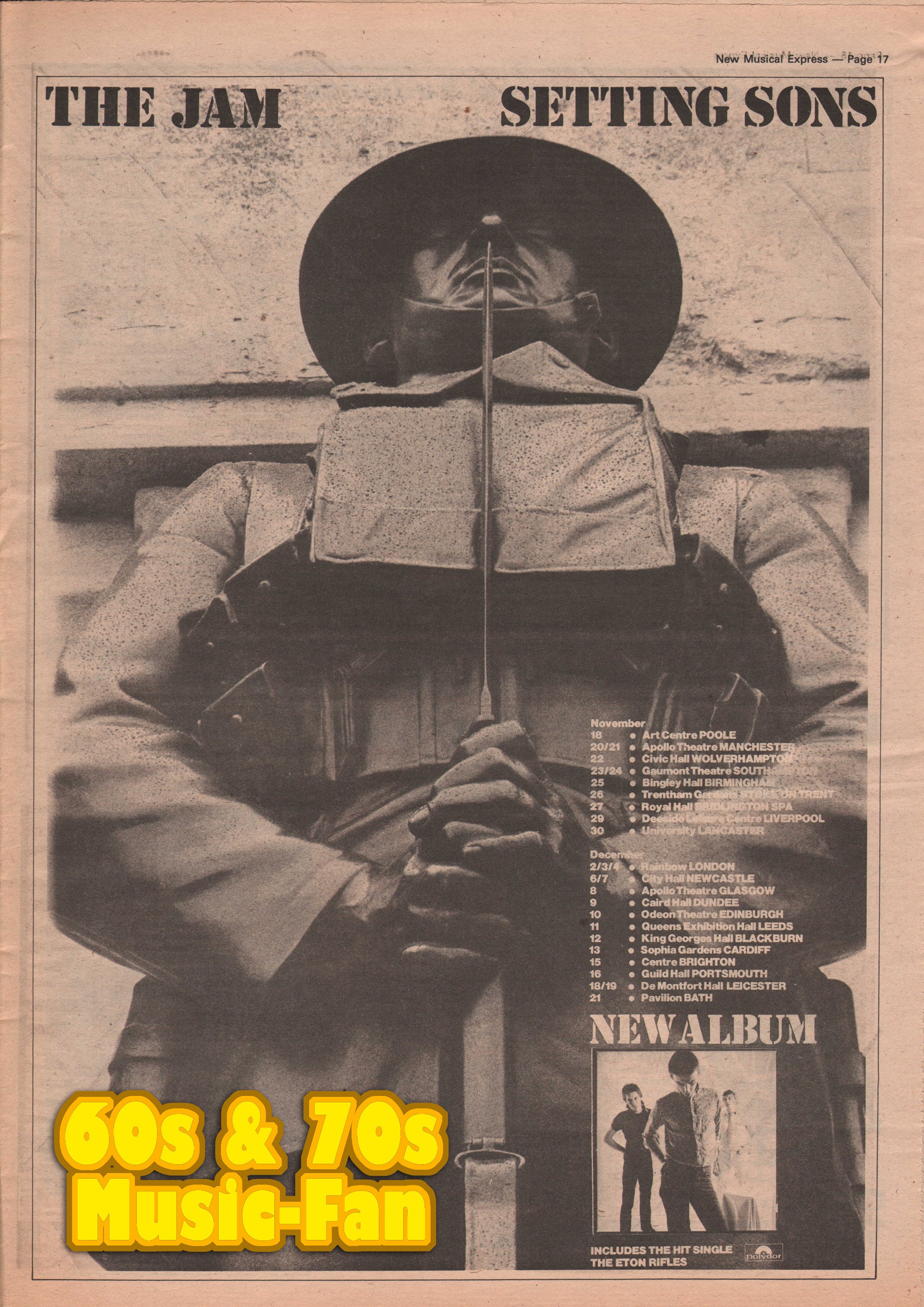 THE JAM - 1979 Poster Original NME - Setting Sons / Eaton Rifles - Paul ...