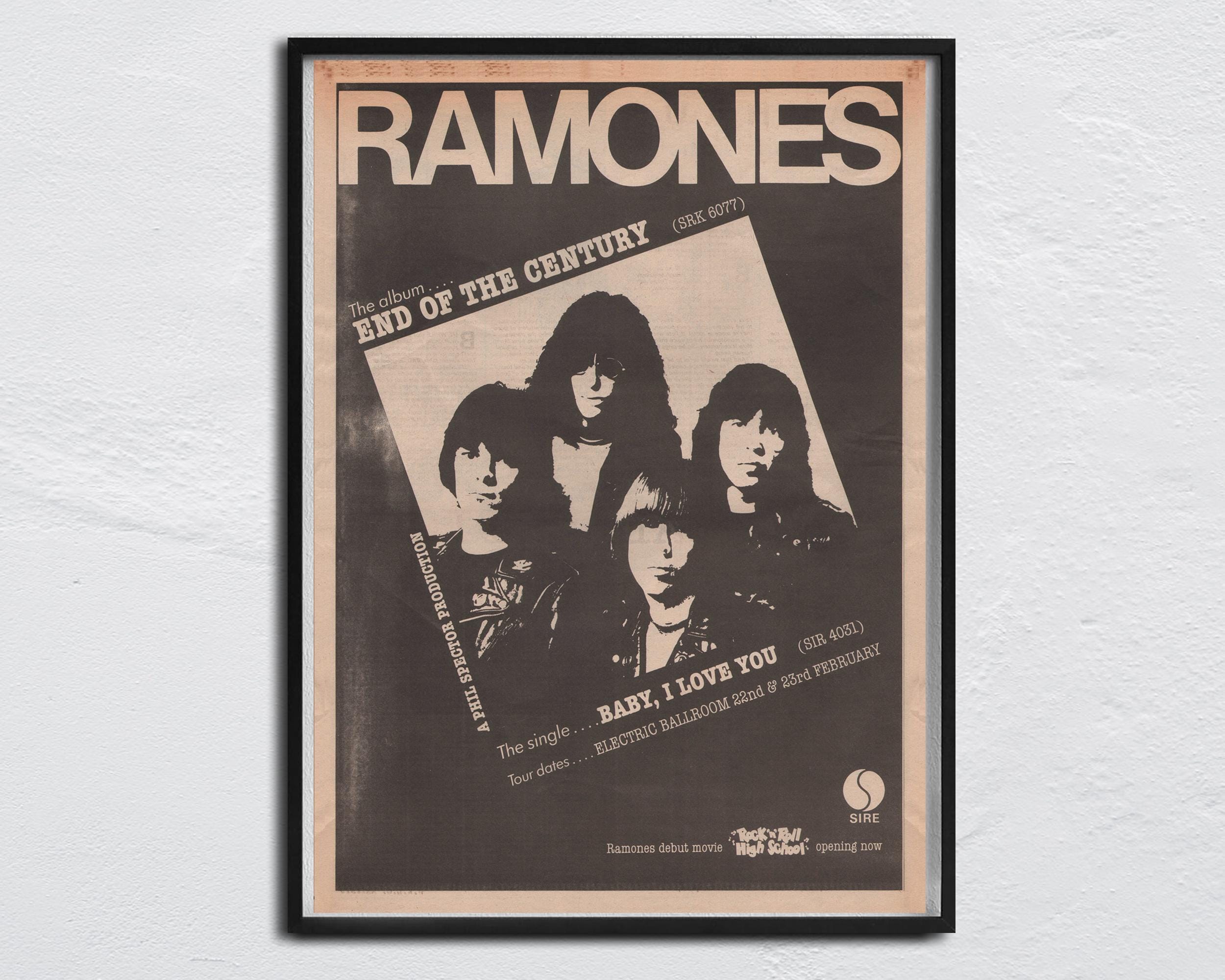 RAMONES POSTER 1980 Original SOUNDS - End of the Century / Baby I