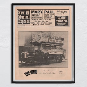 The WHO - 1968 Poster original NME - Magic Bus / Dr. Jekyll & Mr. Hyde - John Entwistle, Roger Daltrey, Pete Townshend, Keith Moon