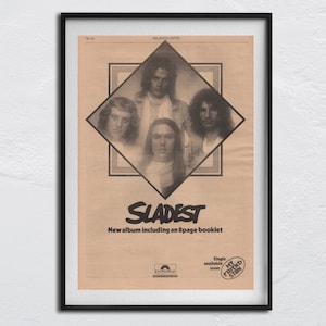 SLADE POSTER 1974 original NME - Noddy Holder, Don Powell, Dave Hill, Jim Lea approx. 30 x 40 cm