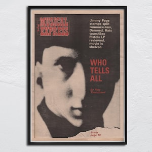 The WHO Poster - 1977 original NME - Pete Townshend, John Entwistle, Roger Daltrey,  Keith Moon, Doug Sandom, Kenney Jones