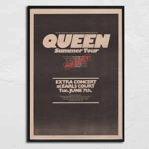 QUEEN - 1977 Poster original NME - Summer Tour / John Deacon, Brian May, Roger Taylor, Freddy Mercury