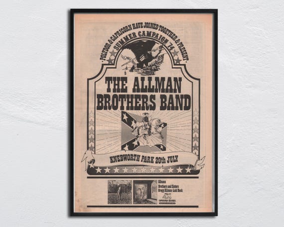 ALLMAN BROTHERS Poster - 1978 Org. NME - Knebworth Park 20th July
