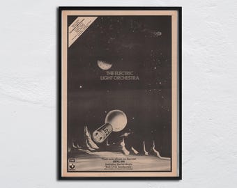 ELO 1973 Poster Electric Light Orchestra - original NME Poster - SHVL 806 - Kelly Groucutt, Jeff Lynne, Louis Clark, Richard Tandy Bev Bevan