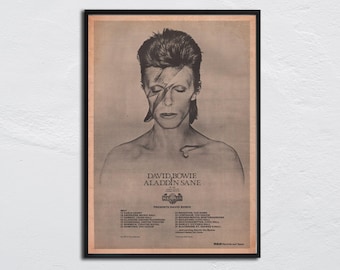DAVID BOWIE - 1973 Poster original NME - Ziggy Stardust / Aladdin Sane