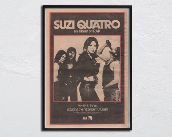 SUZI QUATRO - 1973 Plakat original NME - 48 Crash / Alastair