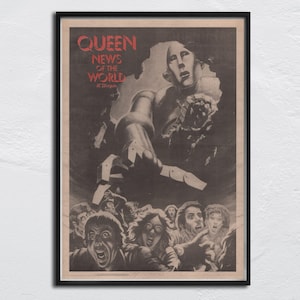 QUEEN - originele NME-poster 1977 - News of the World / John Deacon, Brian May, Roger Taylor, Freddy Mercury