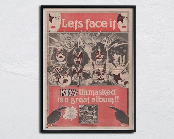 KISS - 1980 POSTER Original NME - Unmasked / Gene Simmons, Ace