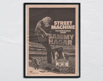 Póster de SAMMY HAGAR / NME original de 1979 - Street Machine / Sube la música / Red - the Red Rocker, Montrose I Can't Drive 55, Van Halen
