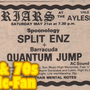 Split Enz、Barracuda、Quantum Jump、Soonology - 1977年NMEオリジナル切り抜き - Mike Howard、Tim Finn、Phil Judd、Mike Chunn、Miles Golding、