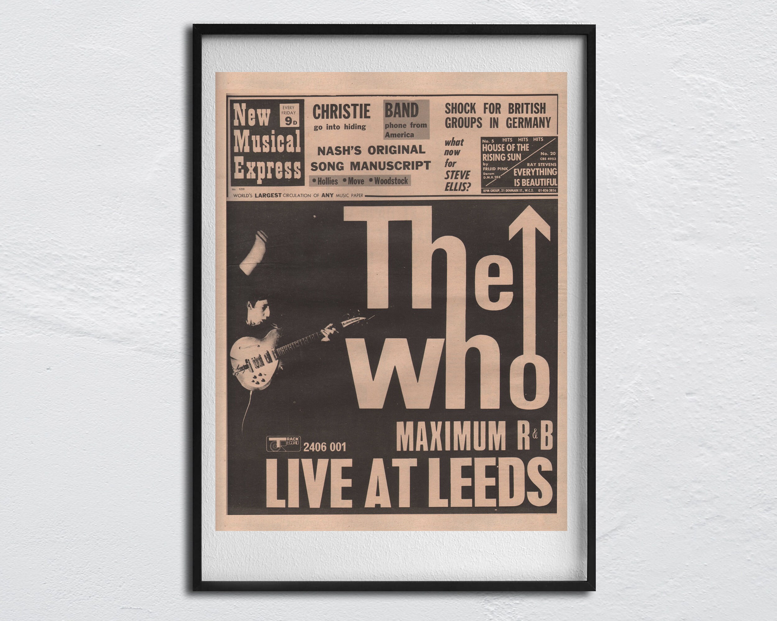 The WHO POSTER - 1970 Original NME - Live at Leeds - Maximum R&B