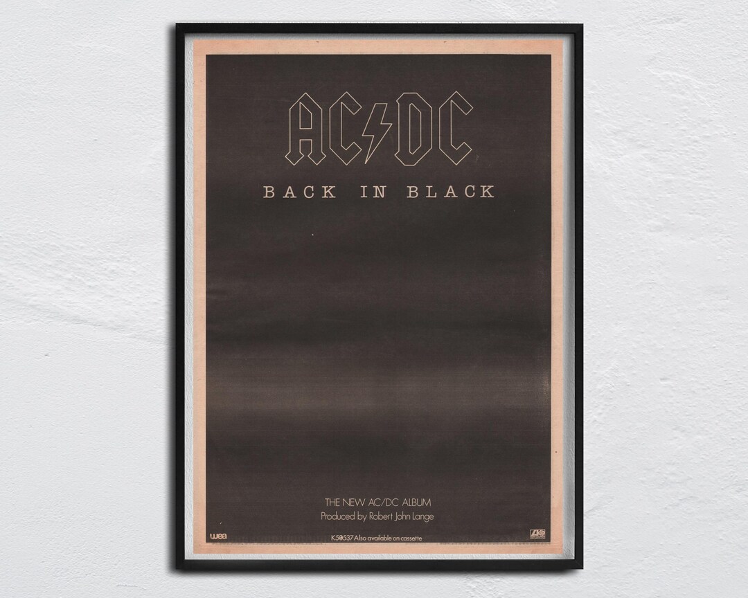 AC/DC - 1980 Poster Original NME - Back in Black - Bon Scott, Angus ...