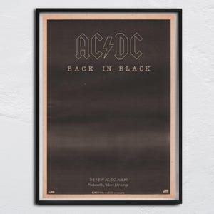 AC/DC - 1980 Poster original NME - Back in Black - Bon Scott, Angus Young, Brian Johnson, Malcolm Young