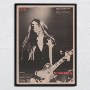 THIN LIZZY Poster 1978 / original NME - Live and Dangerous - Phil Lynott Phil Lynott, Darren Wharton, Brian Downey, John Sykes Scott Gorham