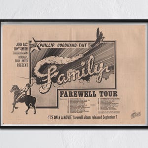 Póster FAMILIA Roger Chapman 1973 / NME original - Gira de despedida / Es solo una película - John "Charlie" Whitney Jim King Ric Grech Harry Ovenall