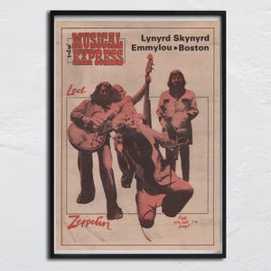 Pôster LED ZEPPELIN - NME original de 1977 - John Paul Jones, John Bonham, Robert Plant Jimmy Page