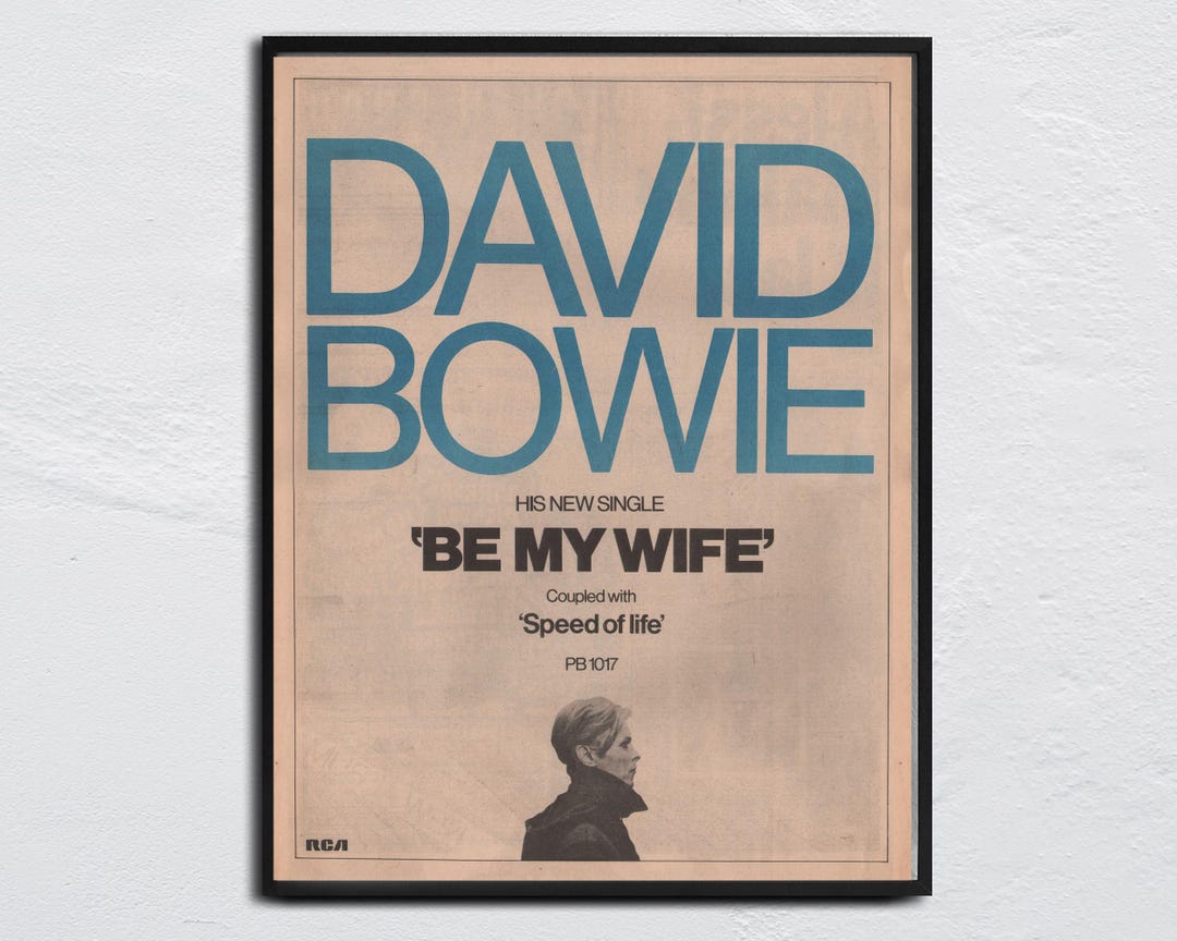 David Bowie Poster - 1972 Original NME - Be My Wife / Speed of Life - Etsy