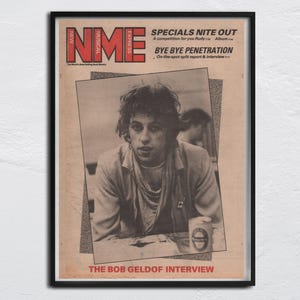 BOB GELDORF - 1979 original NME Poster - Bob Geldorf, Gerry Cott, Simon Crowe, Johnnie Fingers, Garry Roberts / Boomtown Rats