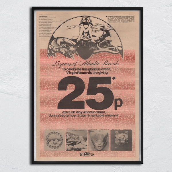 1973 Poster ROLLING STONES, Led Zeppelin, Yes, Alice Cooper, Melissa Manchester, Delfonics, original NME - backside/frontside