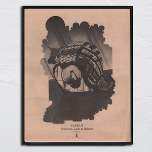 ELP Emerson, Lake & Palmer Poster - 1971 original NME - Tarkus / Keith Emerson, Greg Lake, Carl Palmer