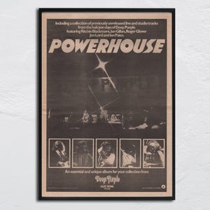 DEEP PURPLE Poster - 1978 original NME - Powerhouse / Ian Paice, Ritchie Blackmore, Ian Gillan, Roger Glover, David Coverdale, Glen Hughes