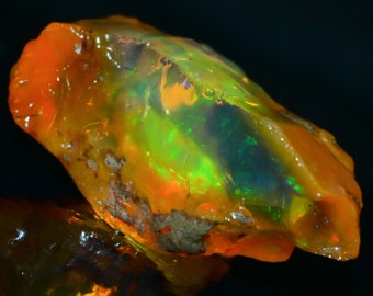 49.00 Cts Natural Opal Rough AAA Quality Ethiopian Welo Opal Raw 36X19 MM Untreated Large Size Opal Rough Fire Opal Jewelry Ring Gemstone