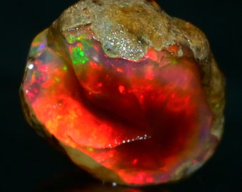 93.50 Cts Natural Opal Rough AAA Quality Ethiopian Welo Opal Raw 36X29 MM Untreated Large Size Opal Rough Fire Opal Jewelry Ring Gemstone