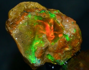 84.50 Cts Natural Opal Rough AAA Quality Ethiopian Welo Opal Raw 40X32 MM Untreated Large Size Opal Rough Fire Opal Jewelry Ring Gemstone