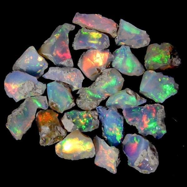 Cut Grade Opal Rough Lot 10 Pcs AAA Quality Natural Ethiopian Welo Opal Raw Crystal Opal Rough Gemstone For Jewelry Large Size Fire Opal Raw