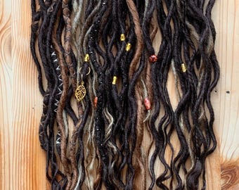 Caramel Coffee synthetic dreadlocks handmade dreads kanekalon dreads brown copper ginger blonde