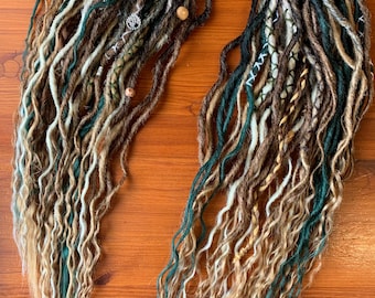 Forest Touch synthetic dreadlocks handmade dreads kanekalon green blonde brown bleached