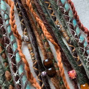 Festival Queen - synthetic custom made dreadlocks copper green blue brown orange kanekalon dreadlock extension partial set full head SE DE