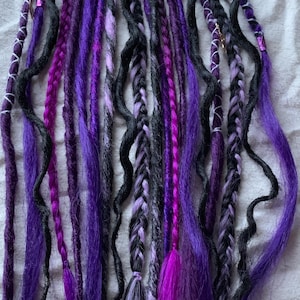Black Violet synthetic custom made dreadlocks kanekalon handmade dreadlock extension