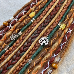 Rastas sintéticas hechas a mano Boho Girl, hechas a medida, color naranja, cobre, rubio, burdeos, verde.