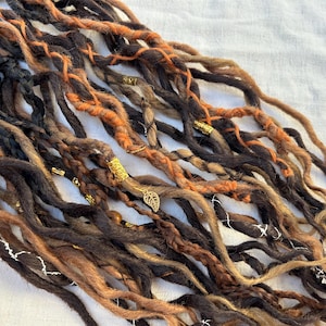 Caramel Cappuccino - synthetic dreadlocks | custom made handmade | kanekalon synth dreads | brown copper ginger blonde black ombre