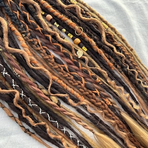 Sunny Oaktree - synthetic dreadlocks | custom made handmade | kanekalon synth dreads | copper ginger brown blonde black ombre